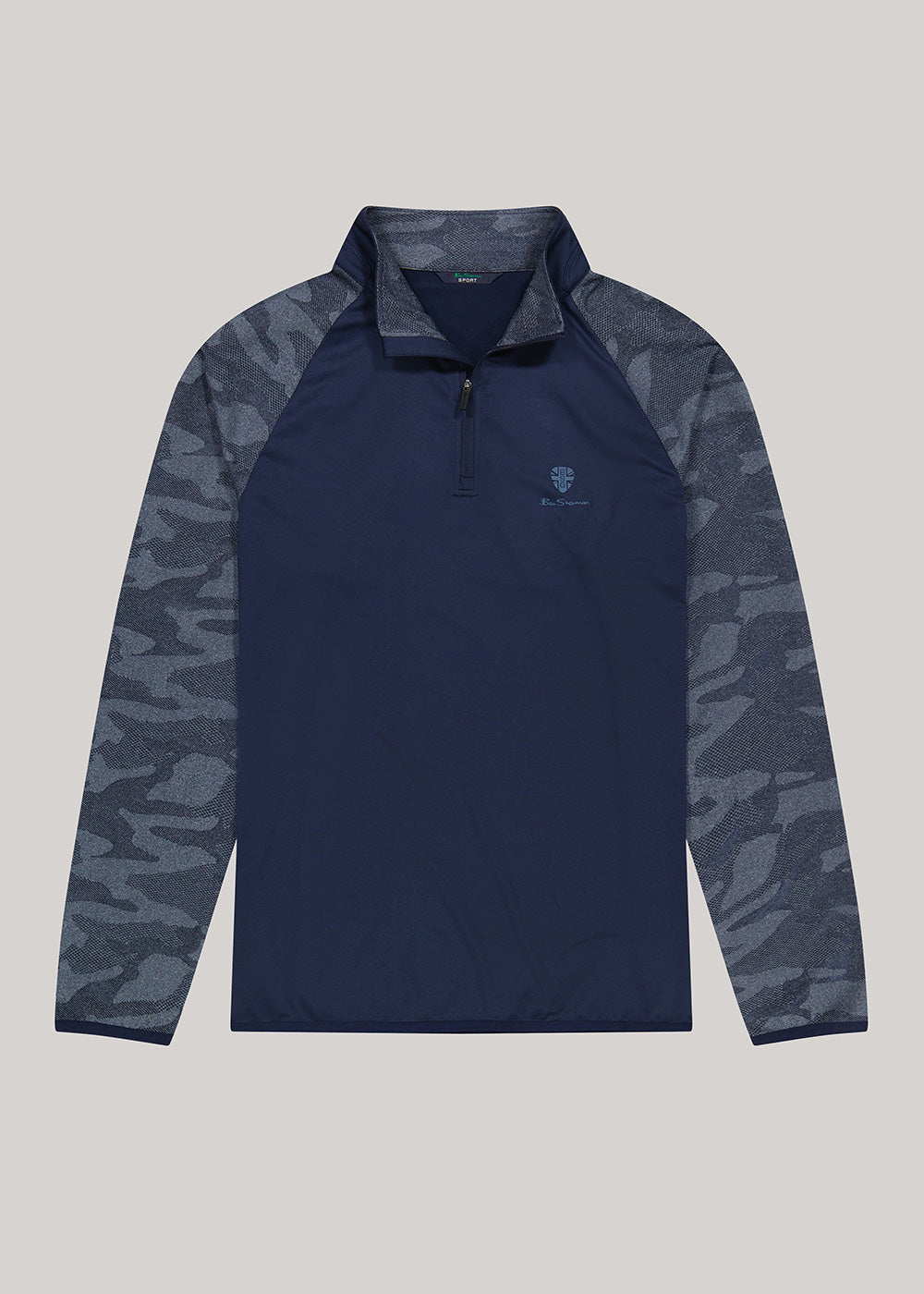 Vestes Ben Sherman Camo Jacq. Sleeve Quarter Zip Bleu Marine | KFP-55415371